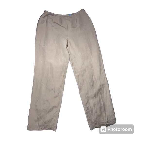 Kasper Linen Dress Pants Slacks Women's Sz 8 Lining Flat front tan beige work 8 - Picture 4 of 7
